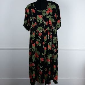 JAMIE BROOKE PLUS SIZE FLORAL MIDI DRESS